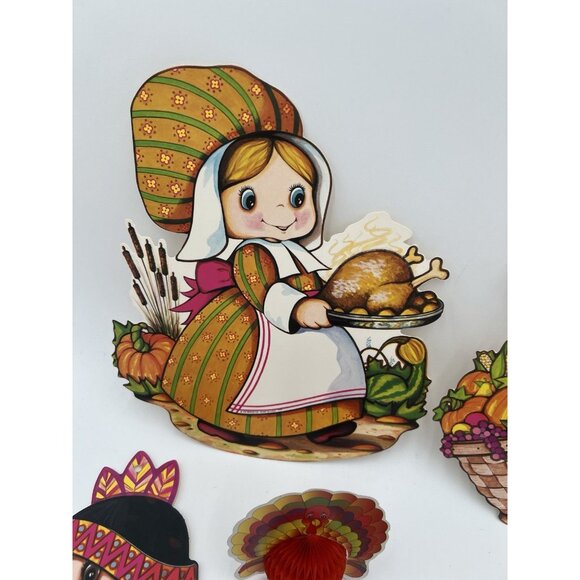 Vintage Lot Of 13 1978 Beistle Thanksgiving Decor Die-Cut Honeycomb Made In USA - Picture 12 of 15